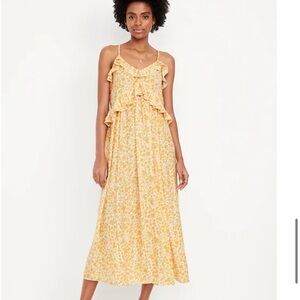 Old Navy Yellow Floral Midi Dress